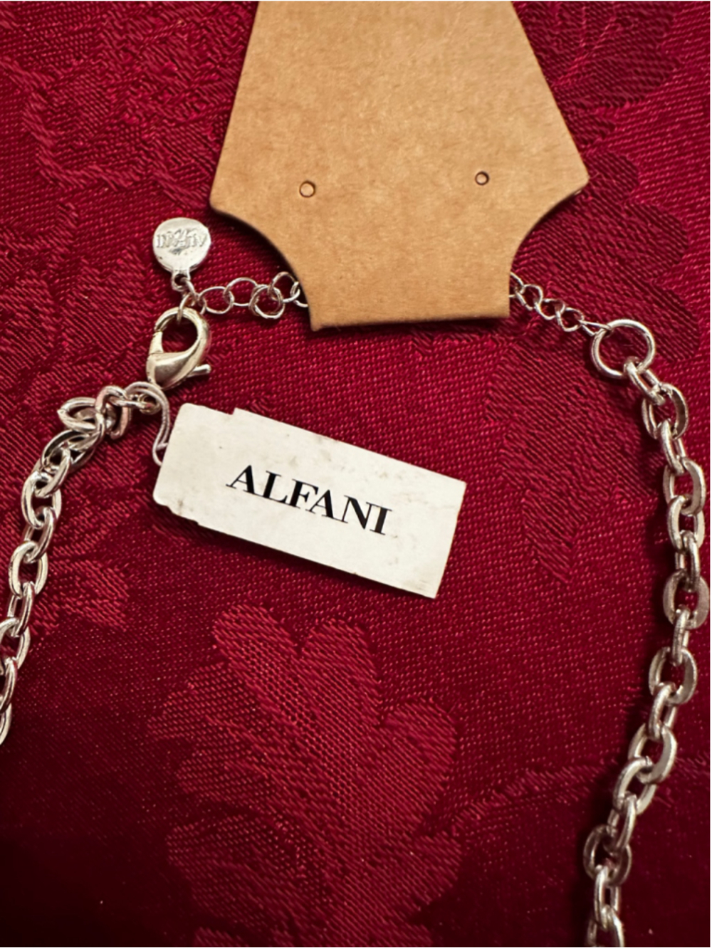 Alfani Silver Tone Square Link Statement Necklace - Picture 2 of 3